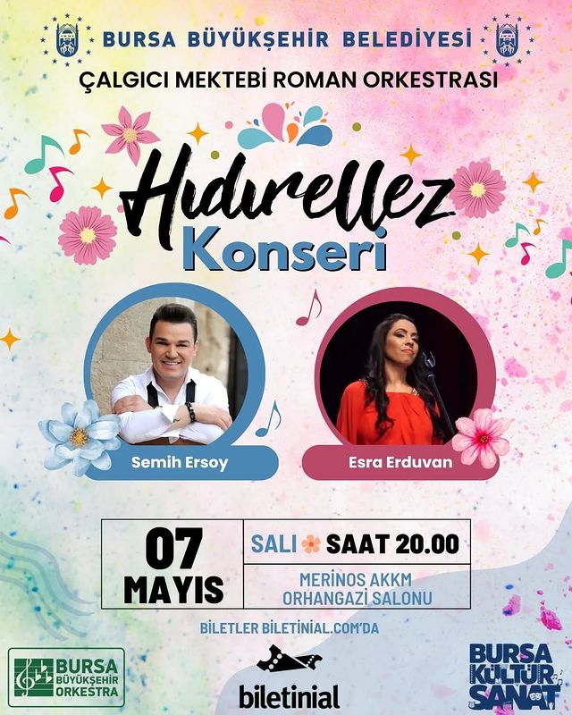Bursa Büyükşehir Belediyesi Hıdırellez Şerefine Konser Düzenliyor
