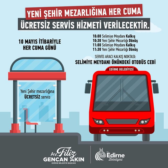 Edirne Belediyesi Ücretsiz Ziyaret Servisi Duyurusu