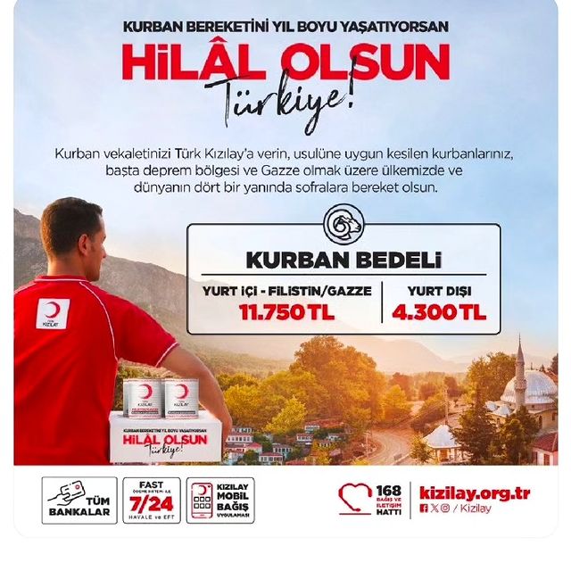 Türk Kızılay, 2024 Yılı Kurban Vekâleti Fiyatlarını Açıkladı