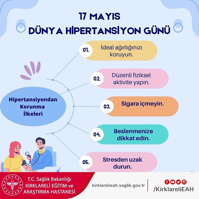 17 Mayıs Dünya Tansiyon Günü'nde Kırklareli İl Sağlık Müdürlüğü'nden Önemli Etkinlik