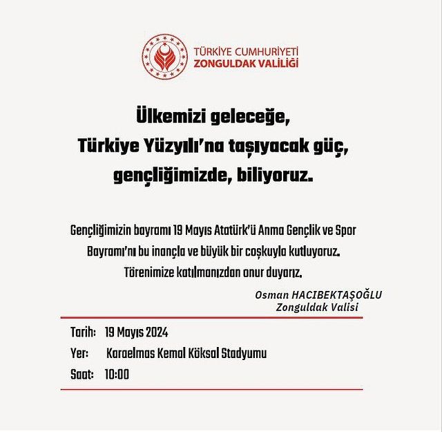 Zonguldak'ta 19 Mayıs Atatürk’ü Anma, Gençlik ve Spor Bayramı Kutlamaları
