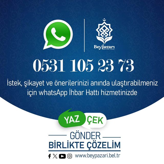 Beypazarı Belediyesi, Whatsapp İhbar Hattı ile Vatandaşlarla Daha Etkili İletişim Sağlıyor