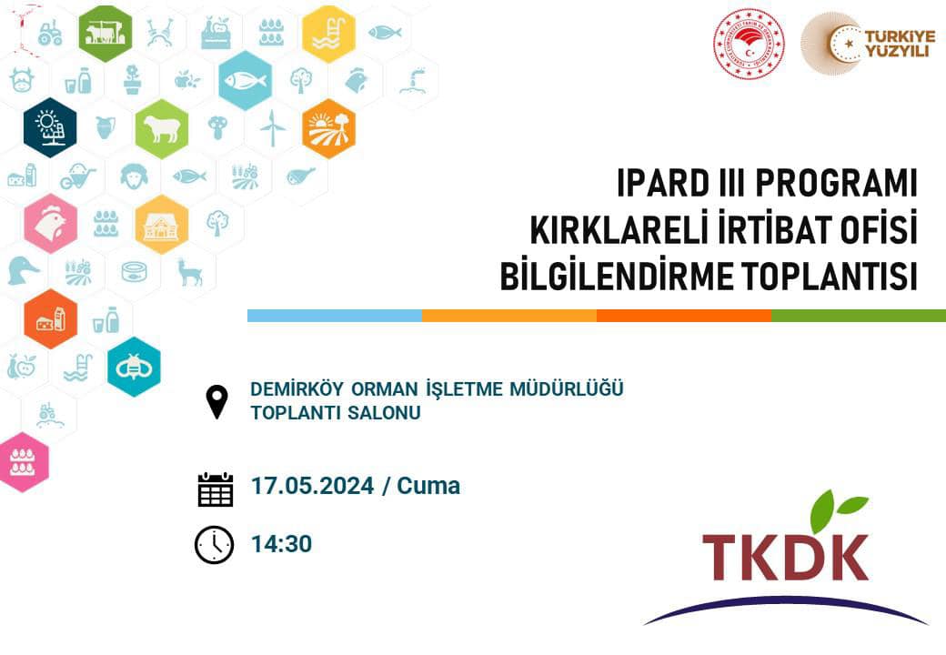 TKDK Kırklareli İrtibat Ofisi, IPARD III Programı Bilgilendirme Toplantısı Düzenliyor
