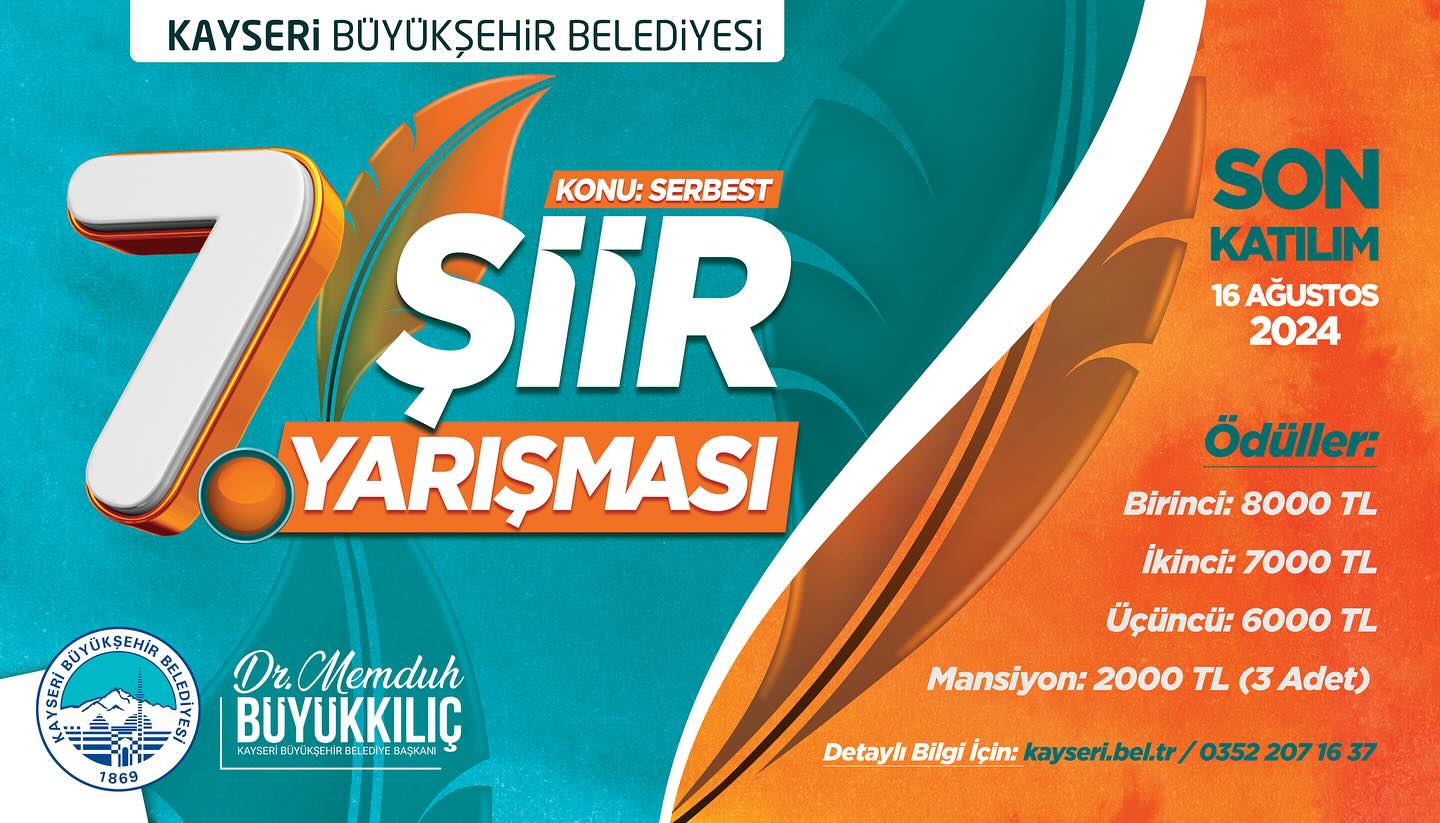 Kayseri Büyükşehir Belediyesi Şiir Yarışması Başvuruları Başladı