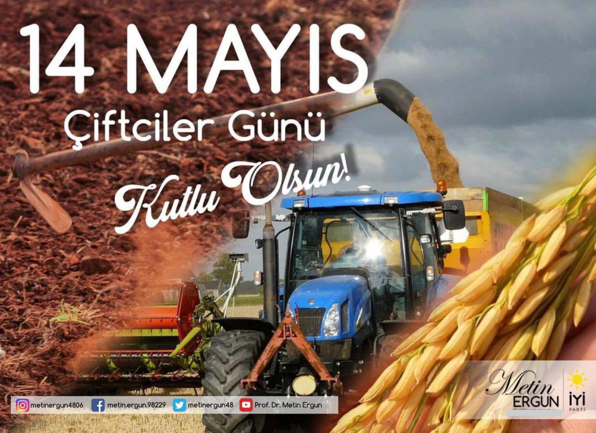 İyi Parti Milletvekili Metin Ergün, Çiftçiler Günü'nü Kutladı