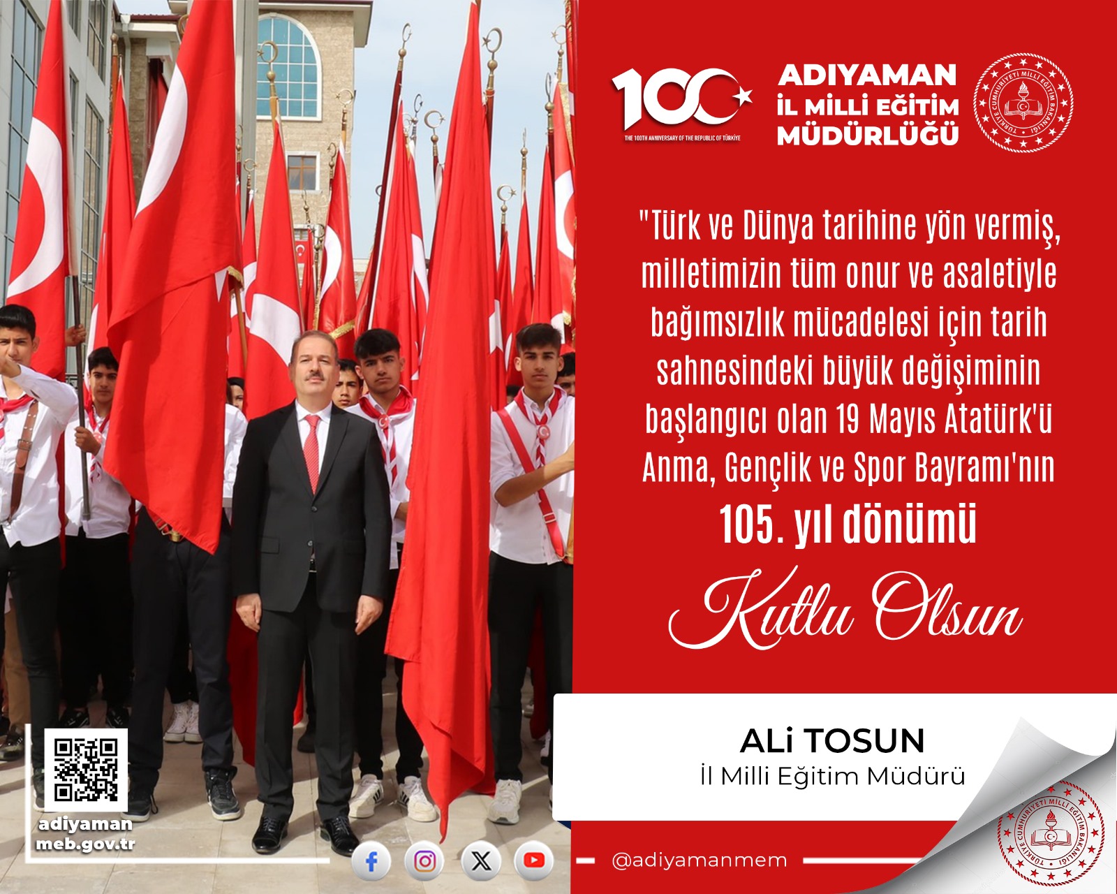 İl Milli Eğitim Müdürü Ali Tosun 19 Mayıs'ı Anlattı