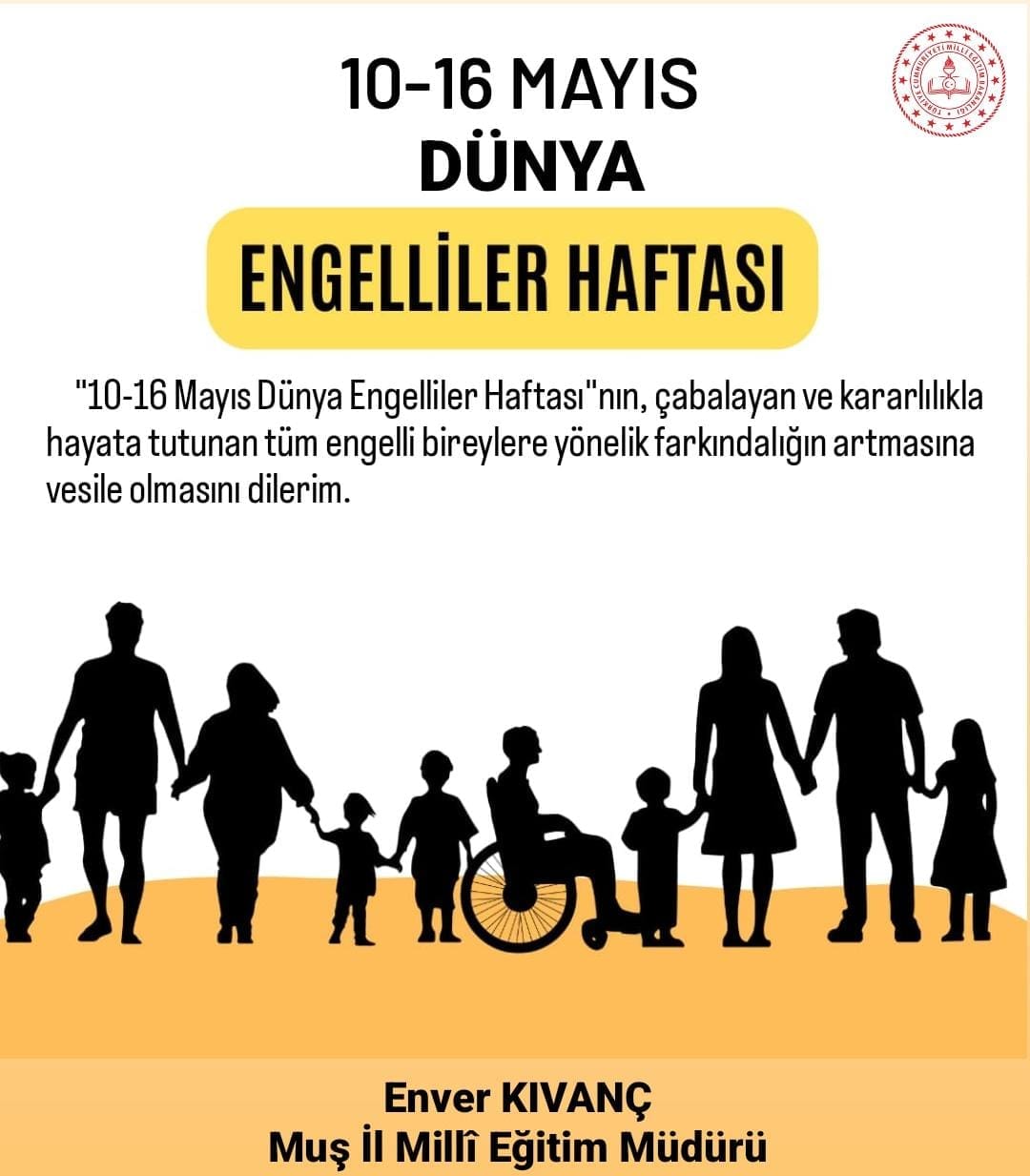 Millî Eğitim Müdürü Enver Kıvanç'dan Engelliler Haftası Mesajı