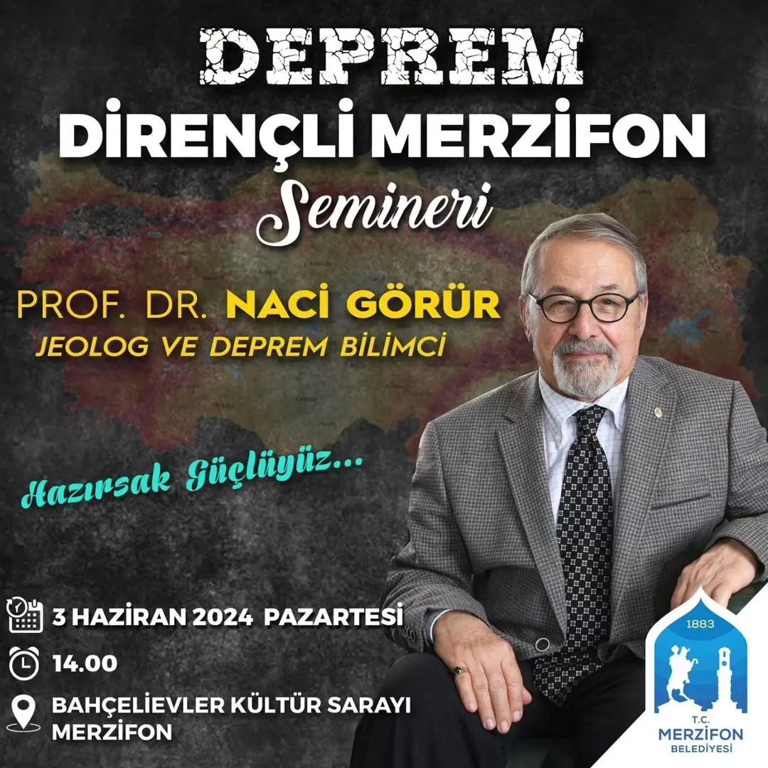 Deprem Bilimcisi Prof. Dr. Naci Görür, Merzifon'da Seminer Verecek