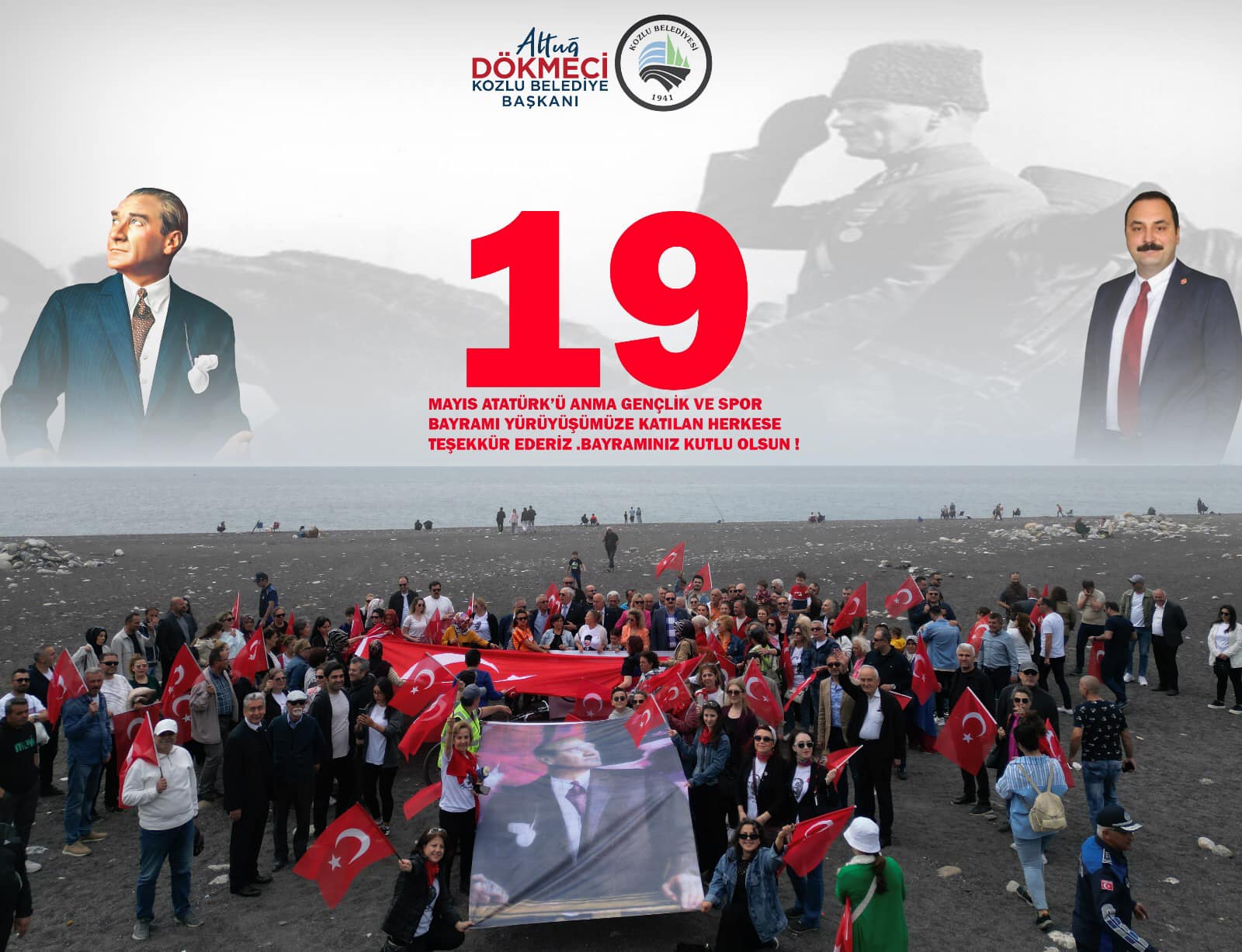 Zonguldak Kozlu Belediyesi'nin Düzenlediği 19 Mayıs Atatürk’ü Anma, Gençlik ve Spor Bayramı Yürüyüşü Büyük İlgi Gördü
