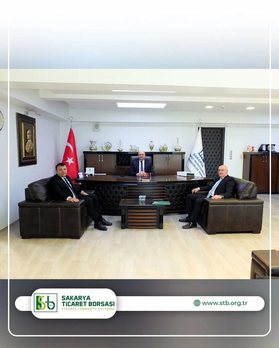 Sakarya Ticaret Borsası Yönetim Kurulu Başkanı Mustafa Genç, Sakarya Serbest Muhasebeci Mali Müşavirler Odası Başkanı Erdinç Atalay ile görüştü