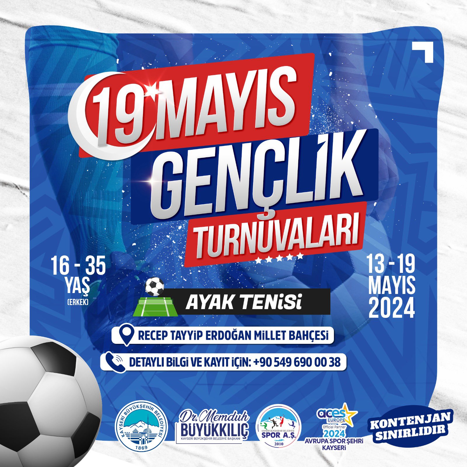 Kayseri'de Gençlik Turnuvaları Kayıtları Açıldı