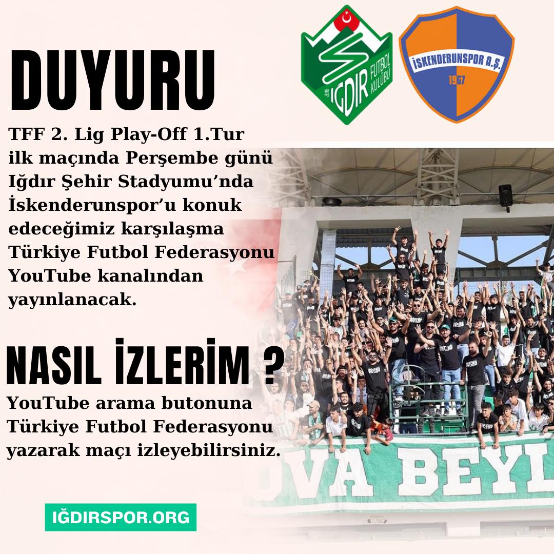TFF 2. Lig Play-Off 1. Tur Karşılaşması: İskenderunspor Ev Sahibi Olarak Mücadele Edecek